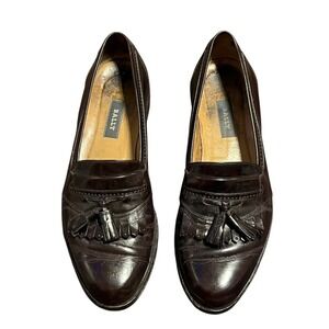 Bally Moresco Brown Tassel Kiltie Loafers Size US 9 D Made in Italy